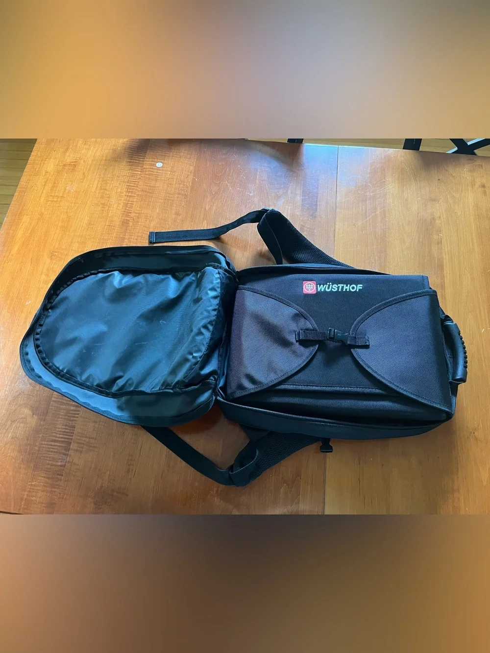 Wusthof Chef Backpack w/ 16 slot Knife Insert, 9” Honing Steel & 8” Chef Knife
